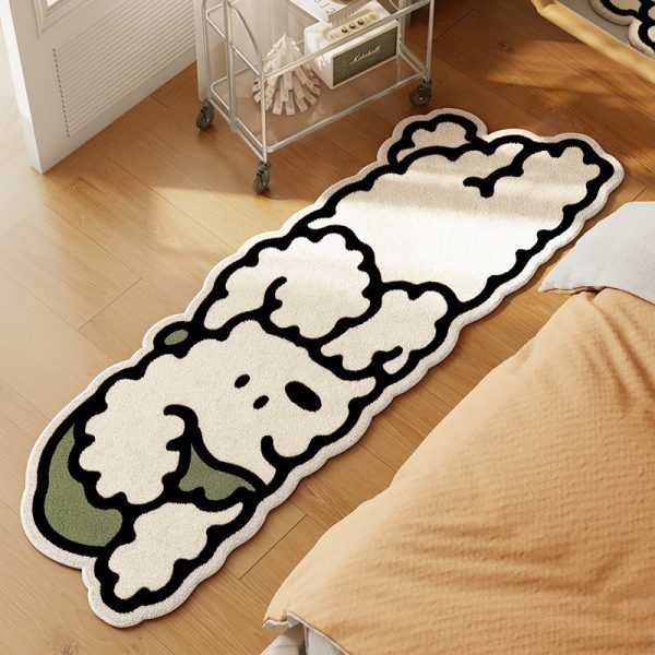 Cartoon dog Bichon imitation cashmere thickened short-haired floor mat