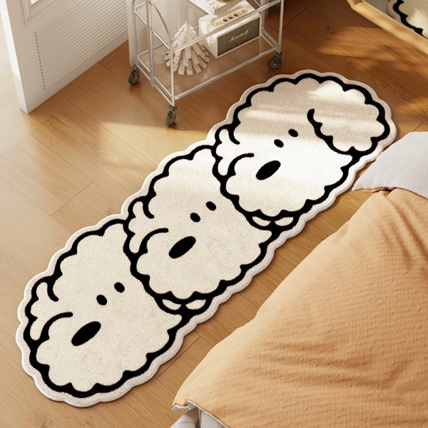 Cartoon dog Bichon imitation cashmere thickened short-haired floor mat