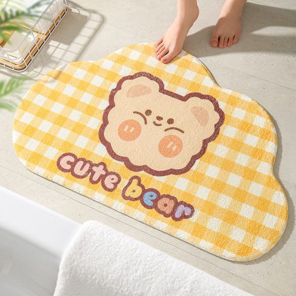 Cartoon cute girly style soft breathable fast absorbent non-slip bath mat