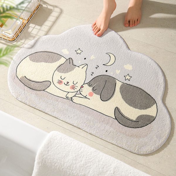 Cartoon cute girly style soft breathable fast absorbent non-slip bath mat