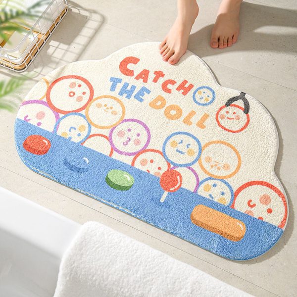 Cartoon cute girly style soft breathable fast absorbent non-slip bath mat