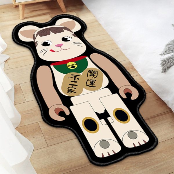 Creative bearbrick building block bear shaped floor mat