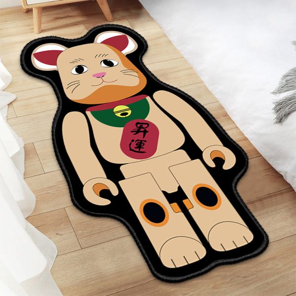 Creative bearbrick building block bear shaped floor mat