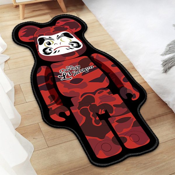 Creative bearbrick building block bear shaped floor mat