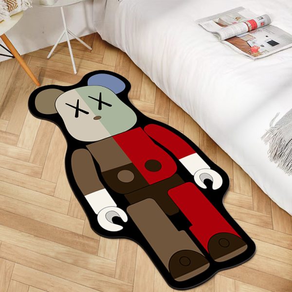 Creative bearbrick building block bear shaped floor mat