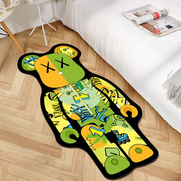 Creative bearbrick building block bear shaped floor mat