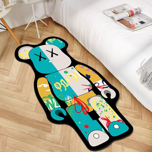 Creative bearbrick building block bear shaped floor mat