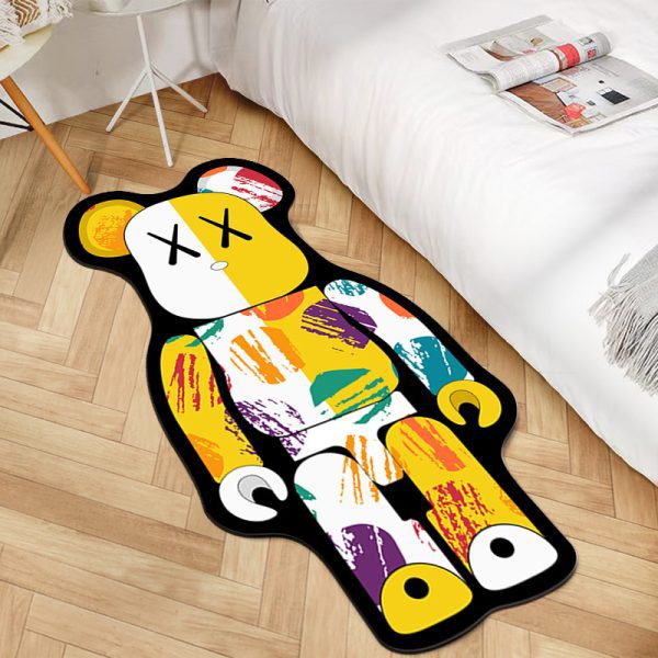 Creative bearbrick building block bear shaped floor mat