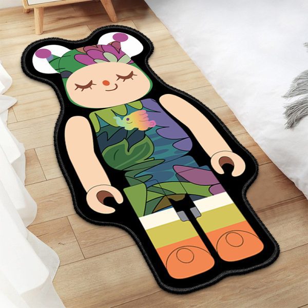 Creative bearbrick building block bear shaped floor mat