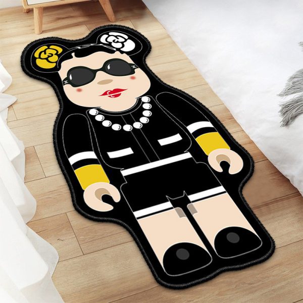 Creative bearbrick building block bear shaped floor mat