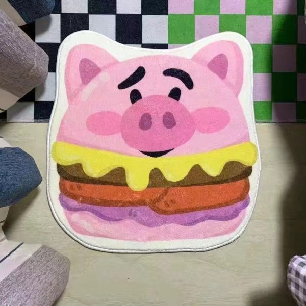 Cute shaped cartoon childlike soft imitation cashmere floor mat