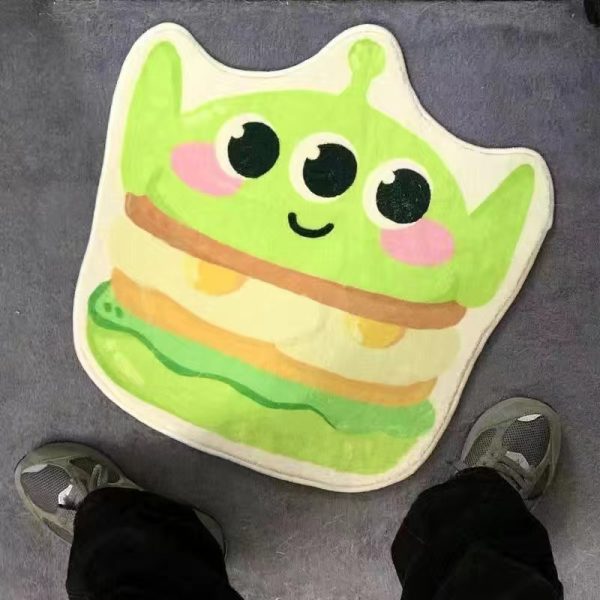 Cute shaped cartoon childlike soft imitation cashmere floor mat