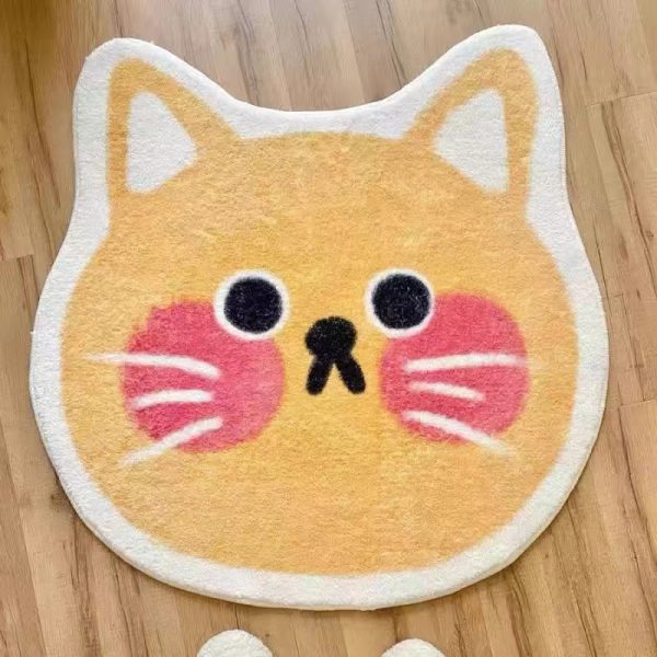 Cute shaped cartoon childlike soft imitation cashmere floor mat