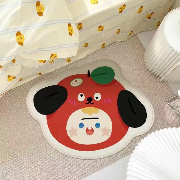 Cute shaped cartoon childlike soft imitation cashmere floor mat