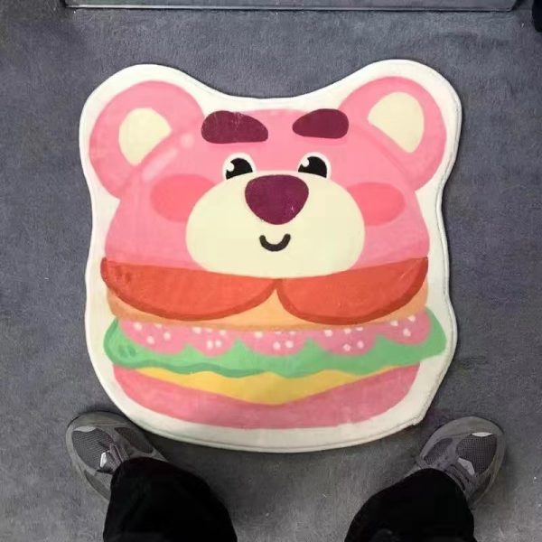 Cute shaped cartoon childlike soft imitation cashmere floor mat