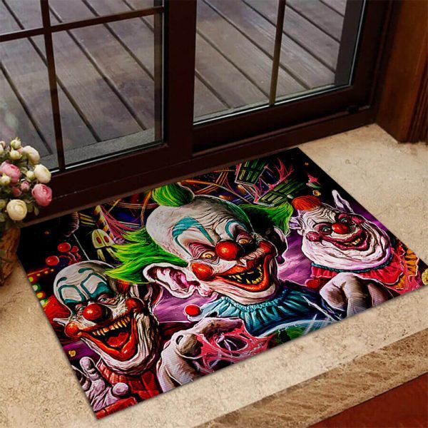 3D visual clown Halloween decoration floor mat