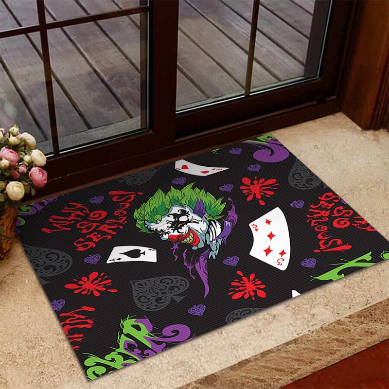 3D visual clown Halloween decoration floor mat