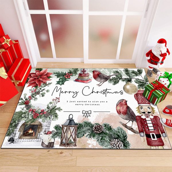 Christmas series festive atmosphere dirt-resistant, non-slip soft floor mat