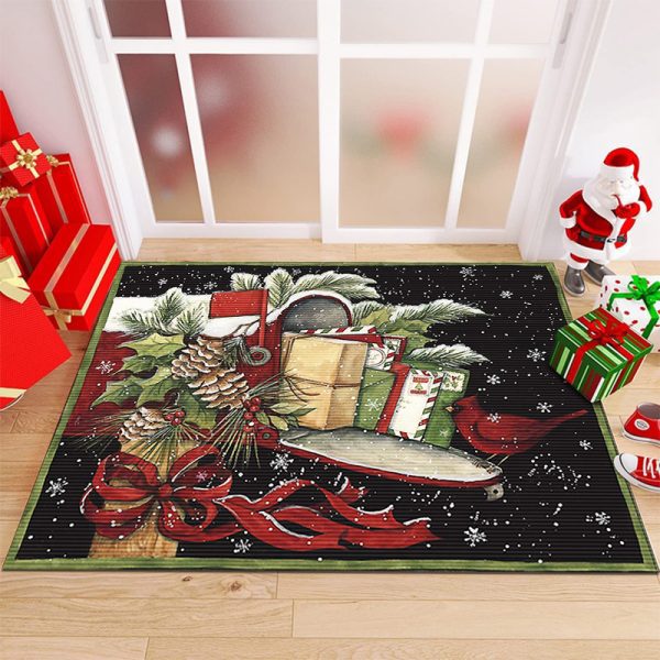 Christmas series festive atmosphere dirt-resistant, non-slip soft floor mat