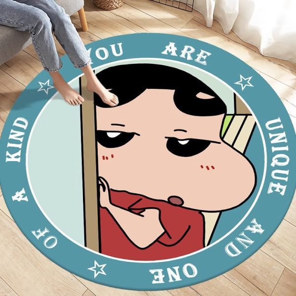 Crayon Shin-chan cute cartoon crystal velvet non-slip floor mat