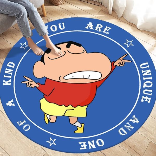 Crayon Shin-chan cute cartoon crystal velvet non-slip floor mat