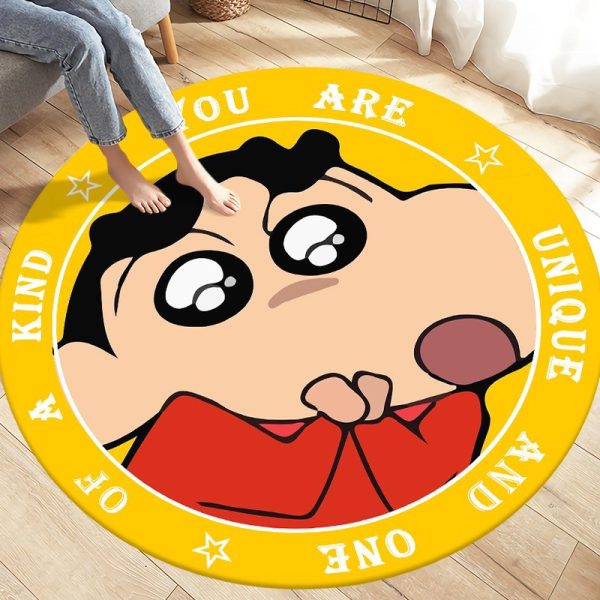 Crayon Shin-chan cute cartoon crystal velvet non-slip floor mat