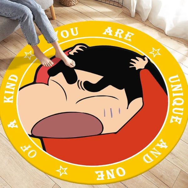 Crayon Shin-chan cute cartoon crystal velvet non-slip floor mat