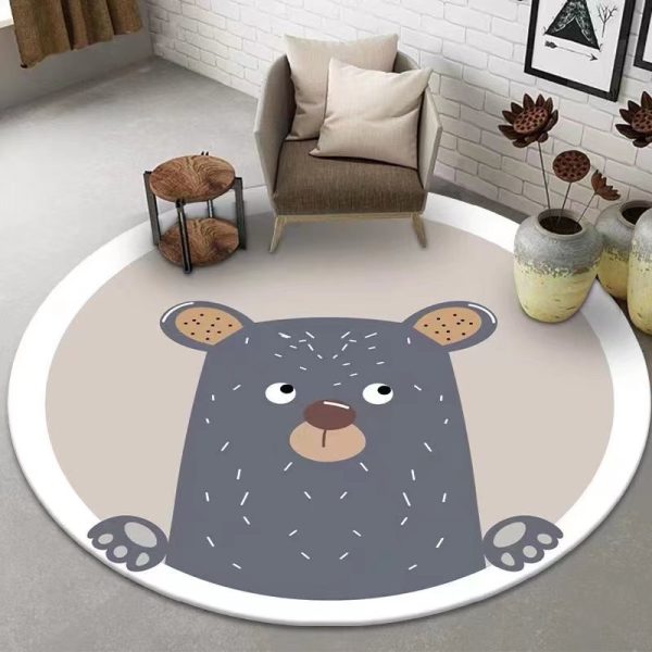 Round cute imitation cashmere cartoon non-slip soft floor mat