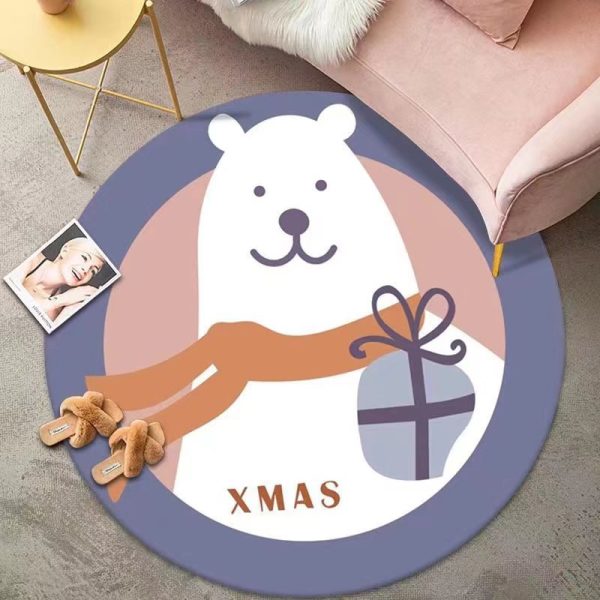 Round cute imitation cashmere cartoon non-slip soft floor mat