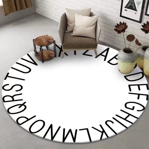 Round cute imitation cashmere cartoon non-slip soft floor mat