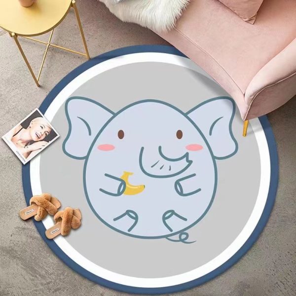 Round cute imitation cashmere cartoon non-slip soft floor mat