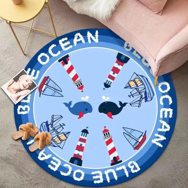 Round cute imitation cashmere cartoon non-slip soft floor mat