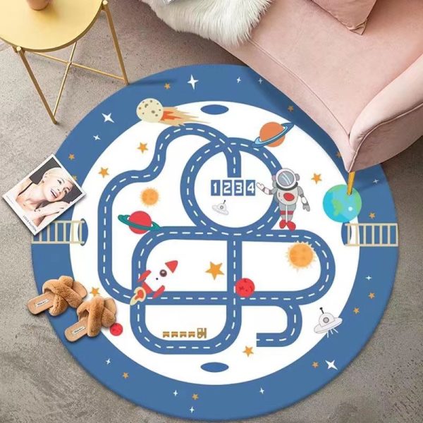 Round cute imitation cashmere cartoon non-slip soft floor mat