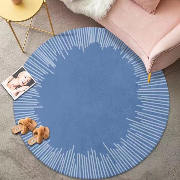 Round cute imitation cashmere cartoon non-slip soft floor mat