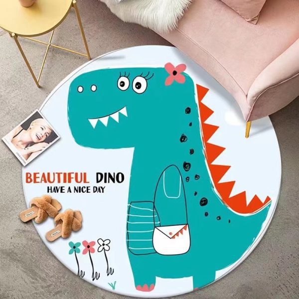 Round cute imitation cashmere cartoon non-slip soft floor mat