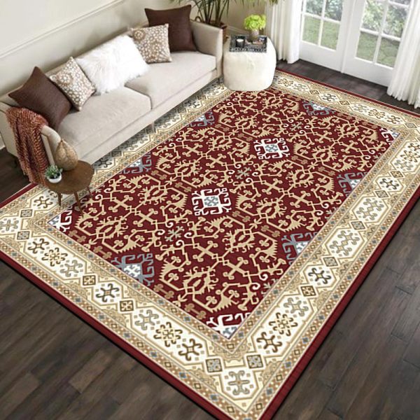 Bohemian ethnic style is dirt-resistant and soft floor mat