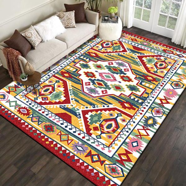 Bohemian ethnic style is dirt-resistant and soft floor mat