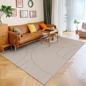 Japanese log style geometric line floor mat