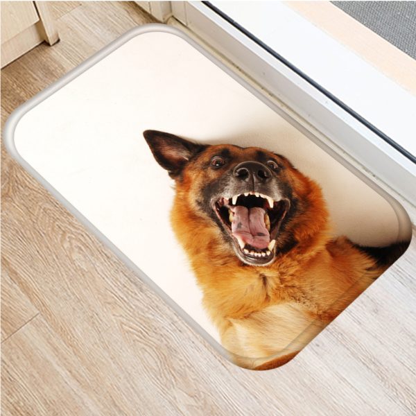 Cute puppy flannel soft non slip bath mat