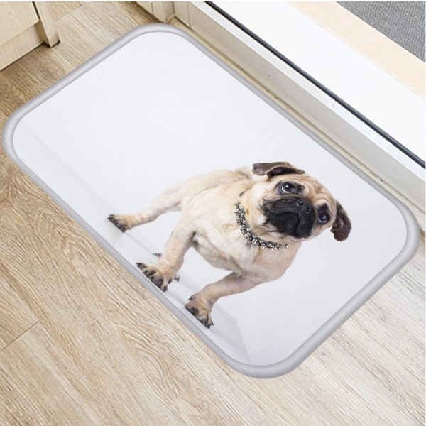 Cute puppy flannel soft non slip bath mat