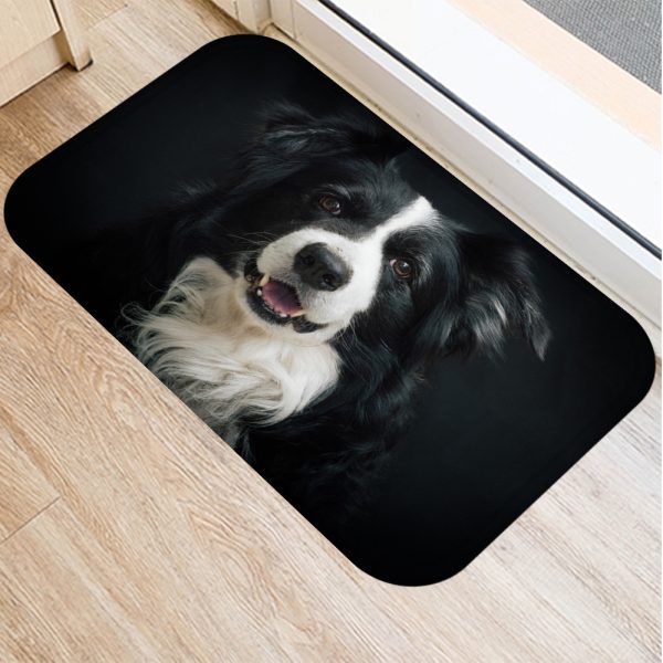 Cute puppy flannel soft non slip bath mat