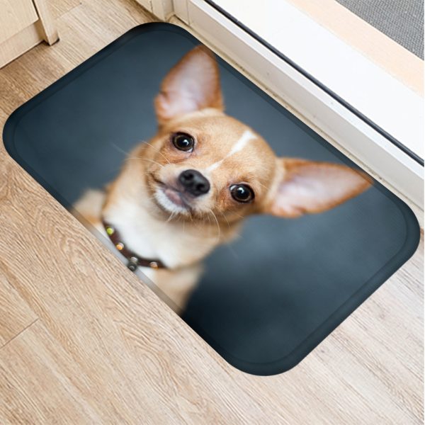 Cute puppy flannel soft non slip bath mat