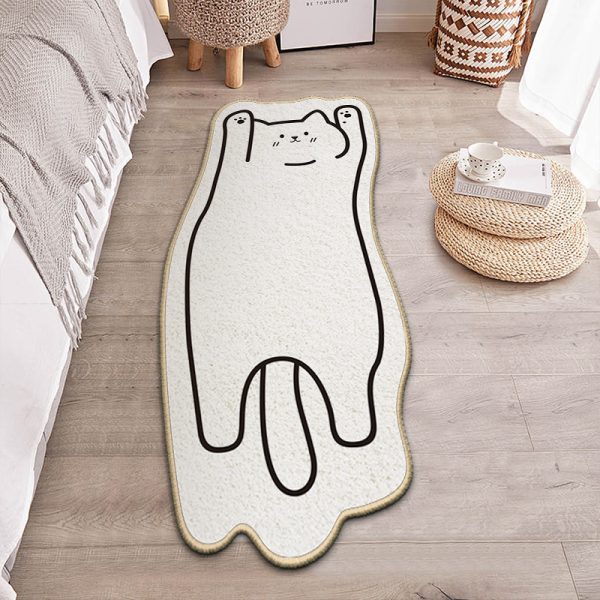 Imitation cashmere shaped kitten soft absorbent bath mat