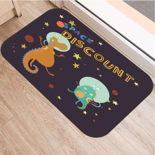 Dinosaur motifs decorated with soft absorbent bath mats