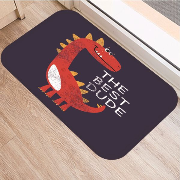 Dinosaur motifs decorated with soft absorbent bath mats