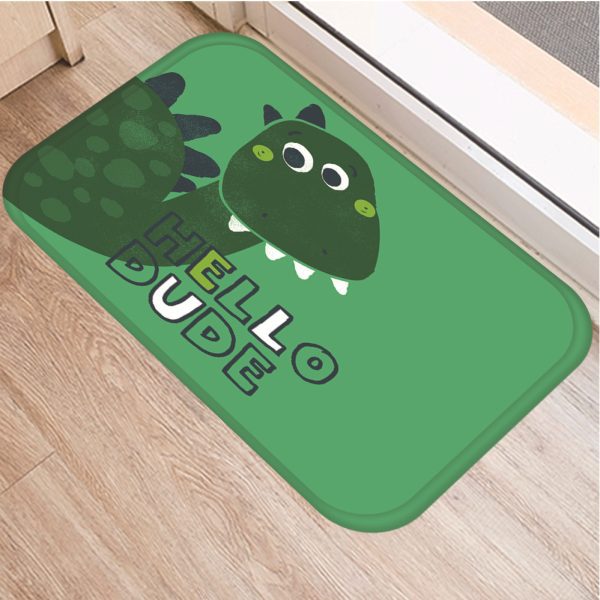 Dinosaur motifs decorated with soft absorbent bath mats