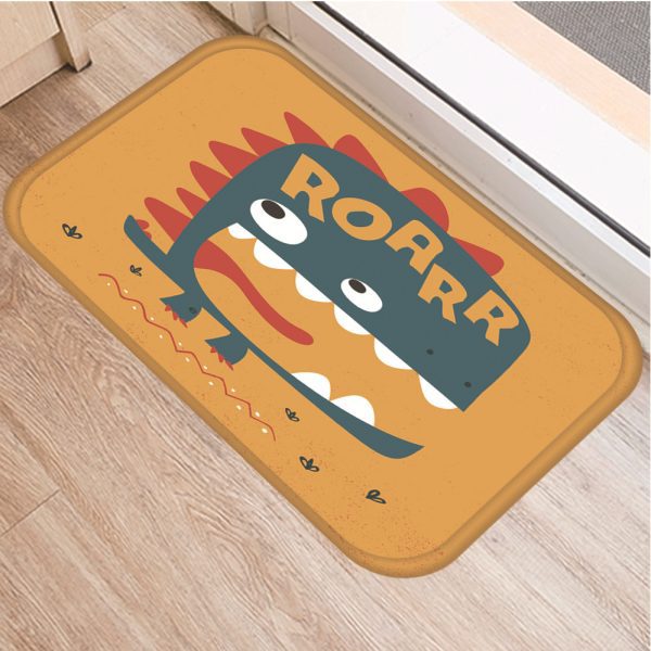 Dinosaur motifs decorated with soft absorbent bath mats