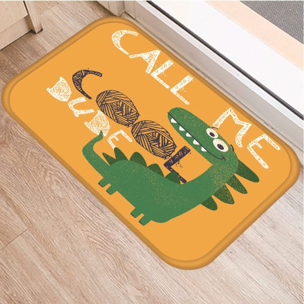 Dinosaur motifs decorated with soft absorbent bath mats