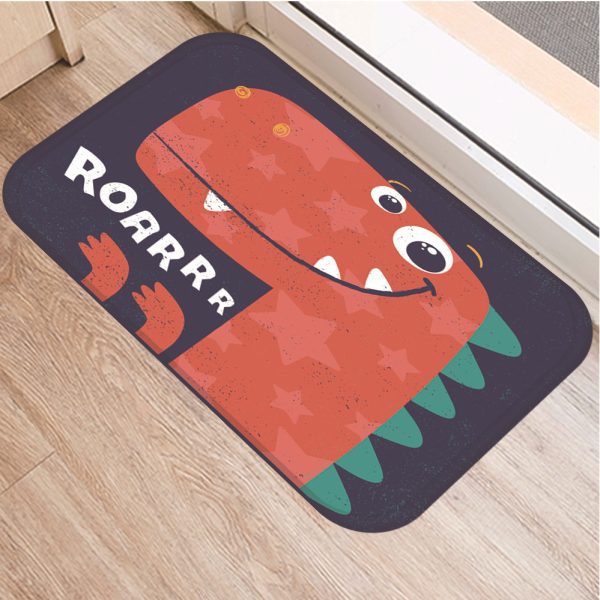 Dinosaur motifs decorated with soft absorbent bath mats