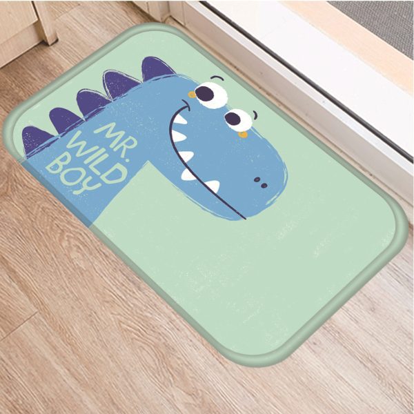 Dinosaur motifs decorated with soft absorbent bath mats